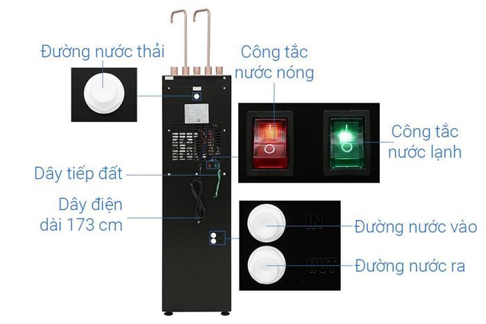 Máy lọc nước RO nóng nguội lạnh Hydrogen ion kiềm Kangaroo Sumire KGHC12A3 12 lõi