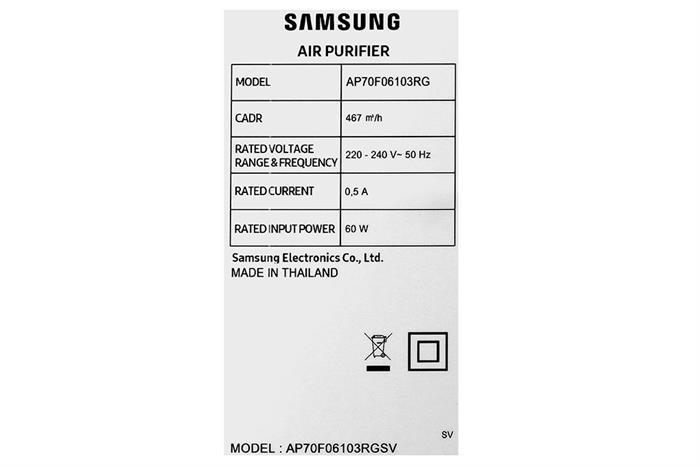 Máy lọc không khí Samsung AP70F06103RG