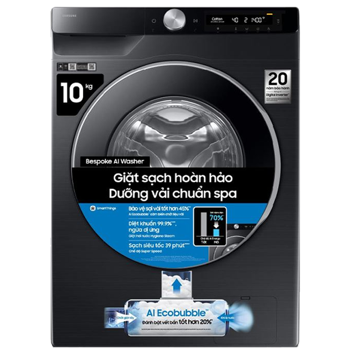 Máy giặt Samsung AI EcoBubble Inverter 10 kg WW10DG6U34LBSV