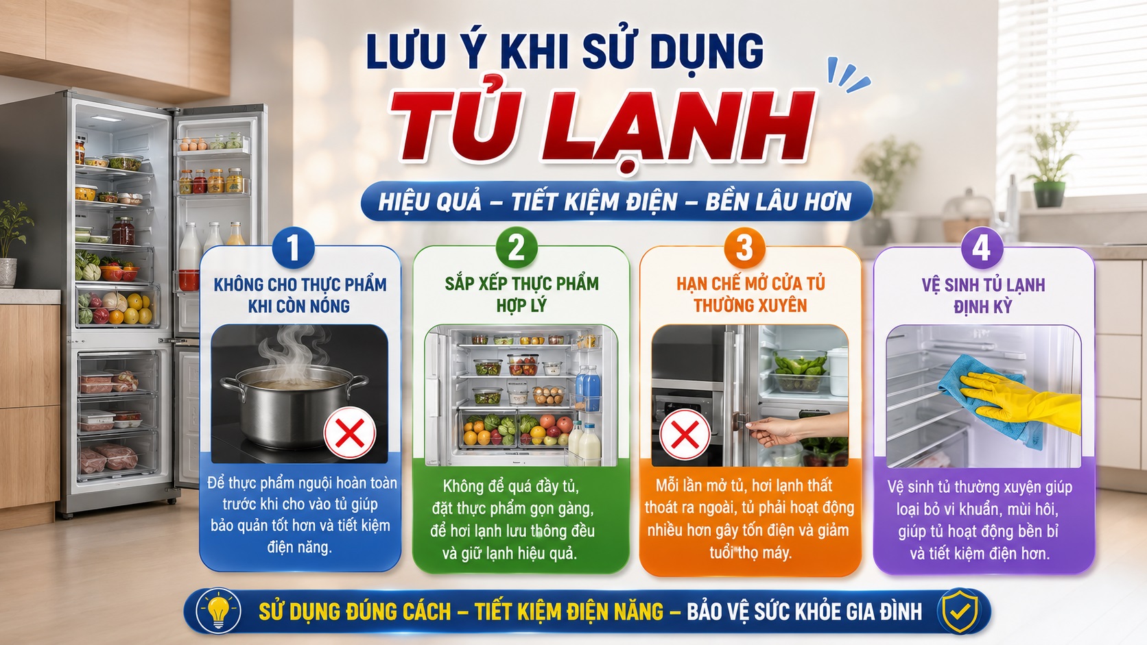 Các Lưu Ý Để Sử Dụng Tủ Lạnh Hiệu Quả Nhất